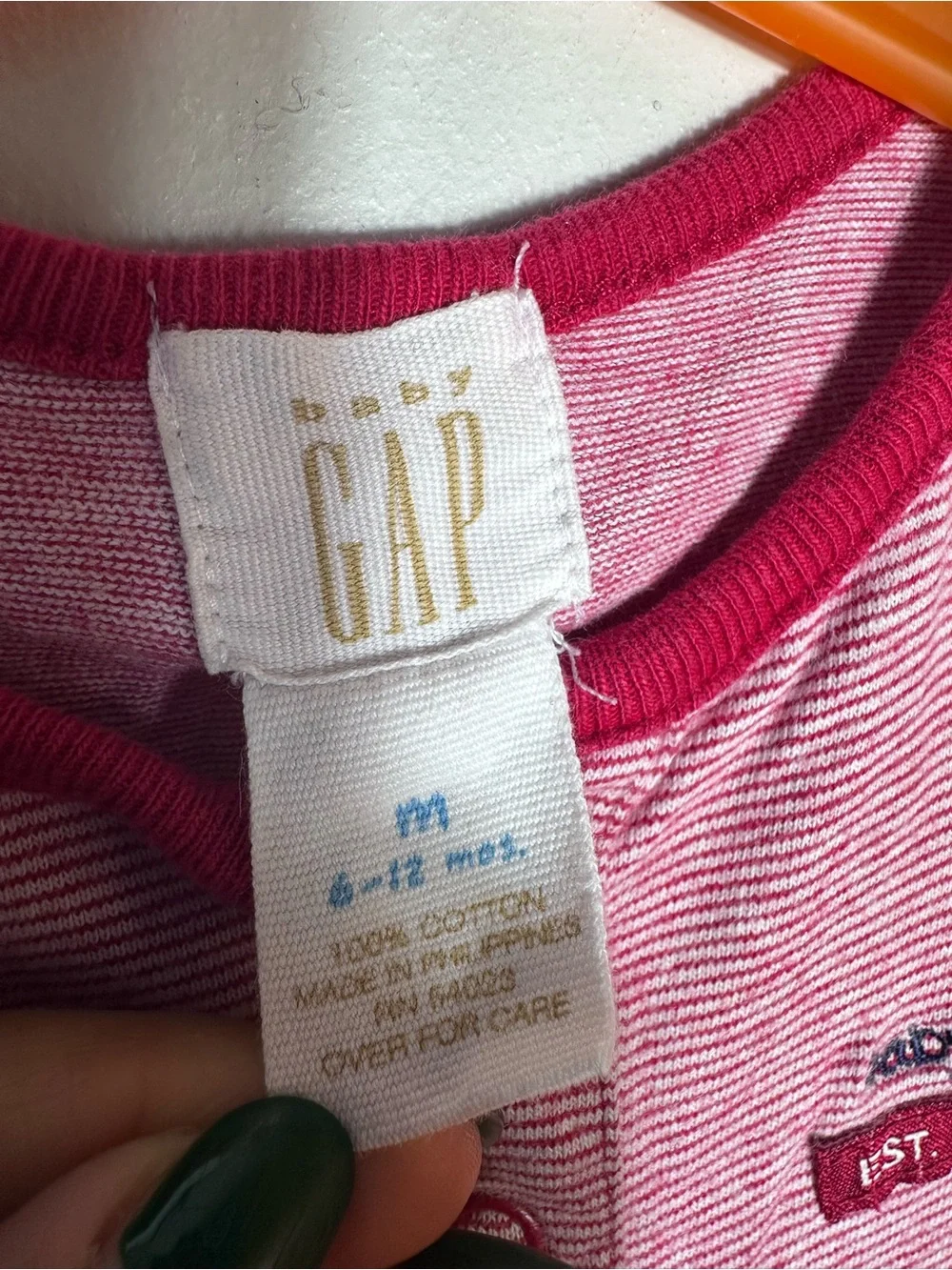 Vintage 90s GAP Striped Baby Dress with Button Front